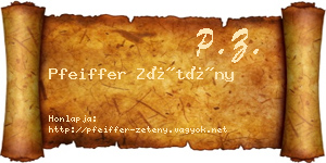 Pfeiffer Zétény névjegykártya